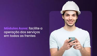 técnico de serviço sorrindo pela facilidade de usar o auvo gestão de equipes